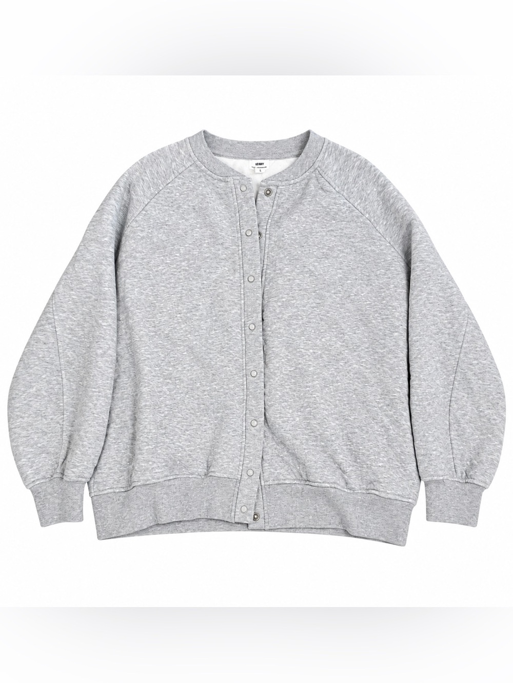 aerie Light Heather Gray quilted Snap Bomber Jacket